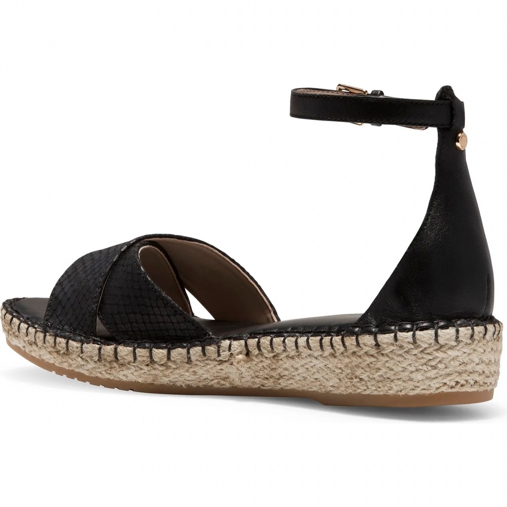 COLE HAAN CLOUDFEEL ESPADRILLE BLACK PYTHON SANDAL - Picture 2 of 9